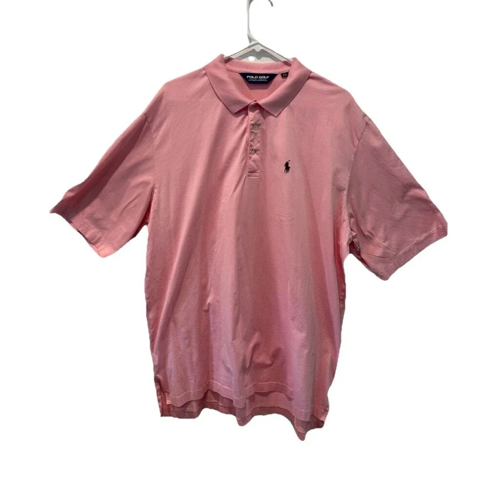 Polo Golf Ralph Lauren Men XXL Pink Short Sleeve Polo Shirt 100% Pima Cotton